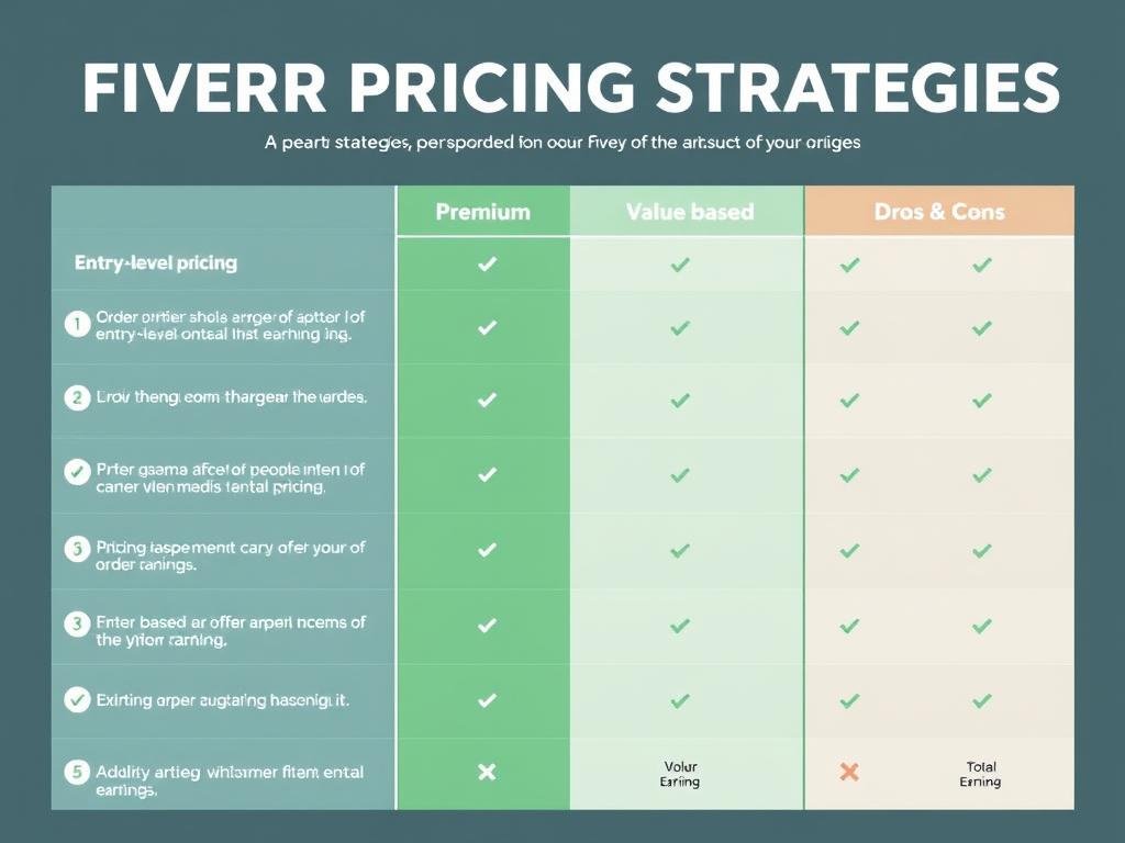 Chart showing different Fiverr pricing strategies and their impact