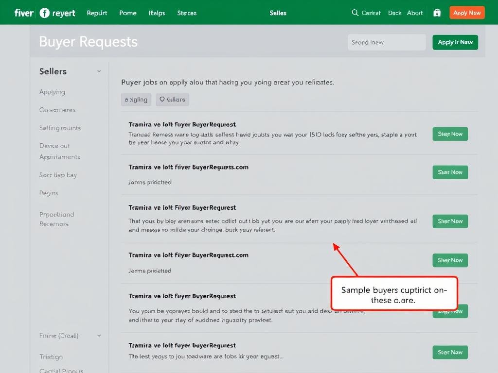 Screenshot of Fiverr buyer requests section