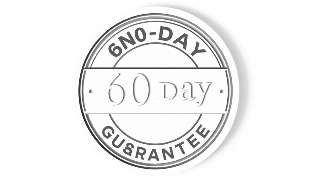 60-day money-back guarantee badge for online chat support jobs training