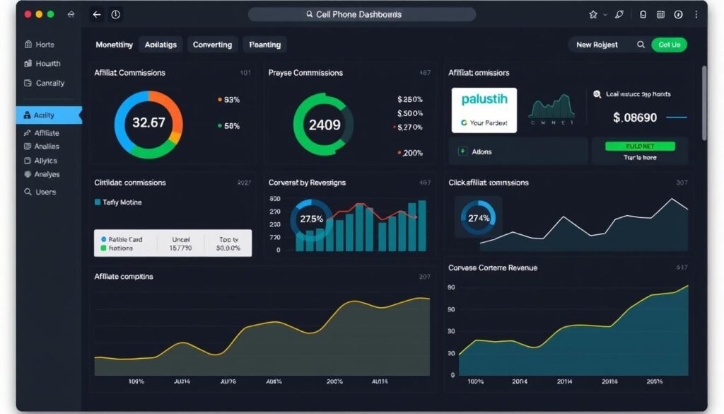 Analytics dashboard showing monetization performance of a Cell Phone Cash Website Analytics dashboard showing monetization performance of a Cell Phone Cash Website