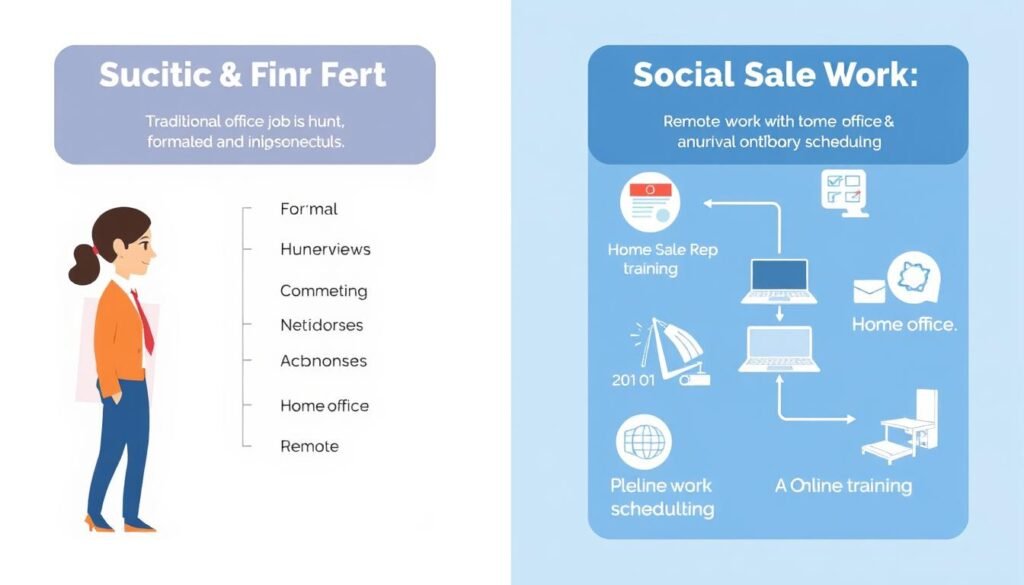 Comparison between Social Sale Rep and traditional customer service jobs