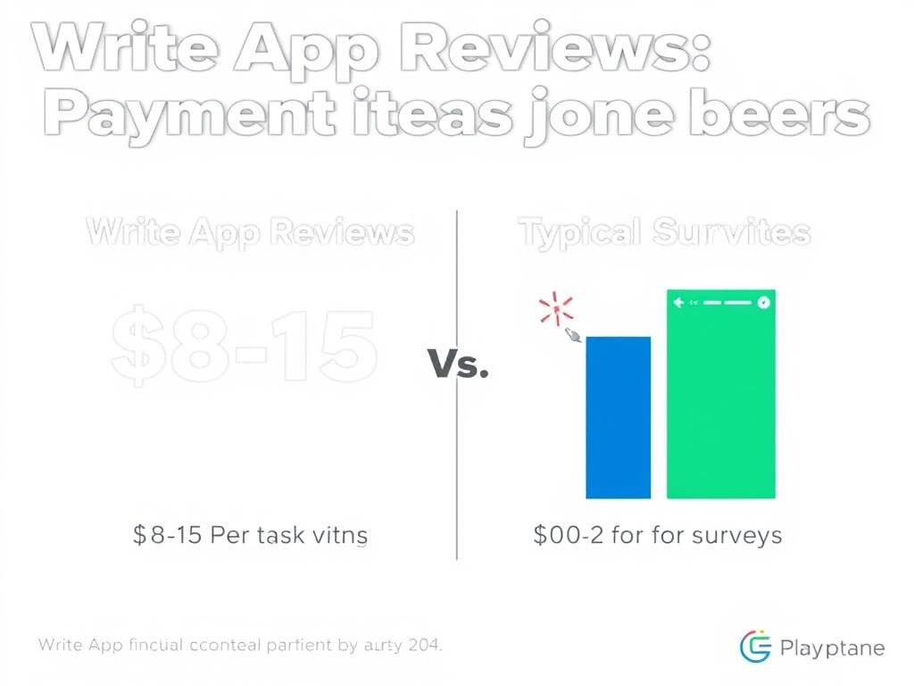 Comparison chart showing Write App Reviews payouts versus typical survey sites for this Write App Reviews review