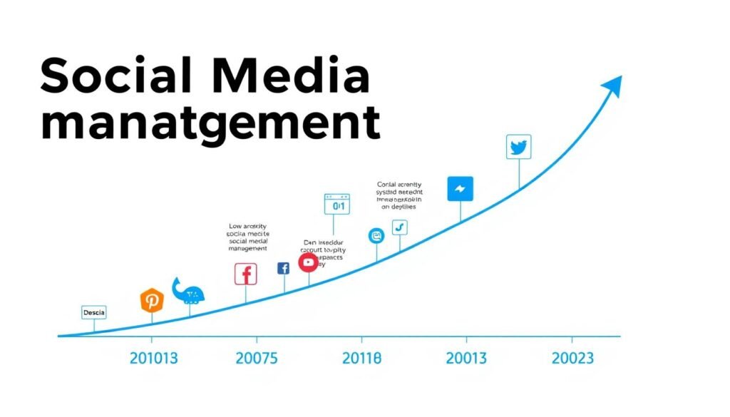 Graph showing increasing demand for social media management services Graph showing increasing demand for social media management services