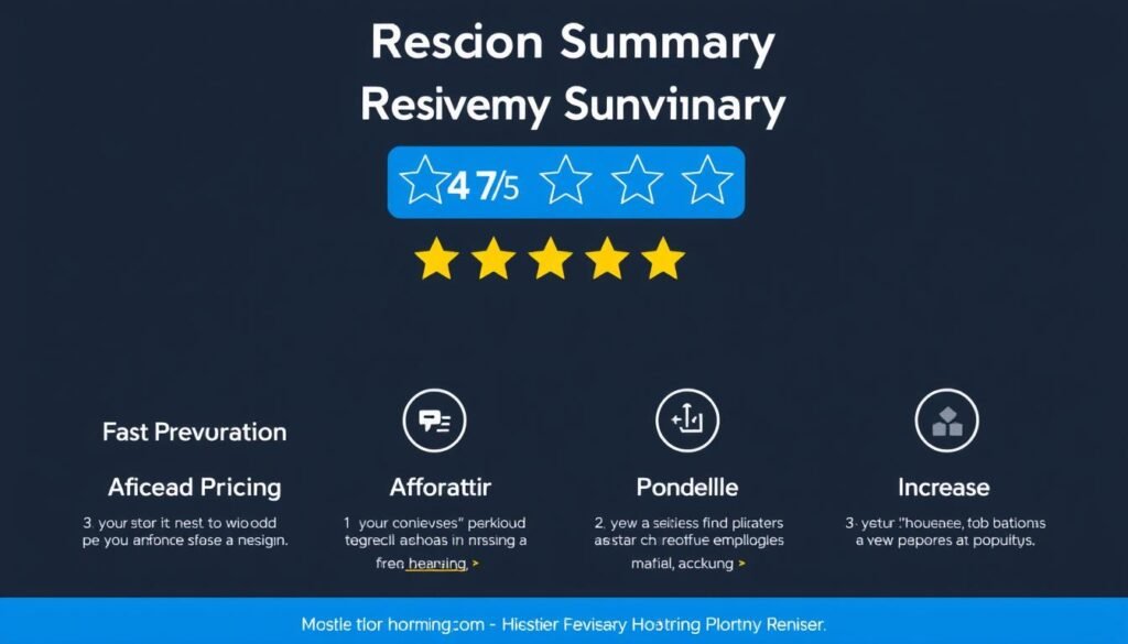 Hostinger review summary showing rating and key benefits Hostinger review summary showing rating and key benefits