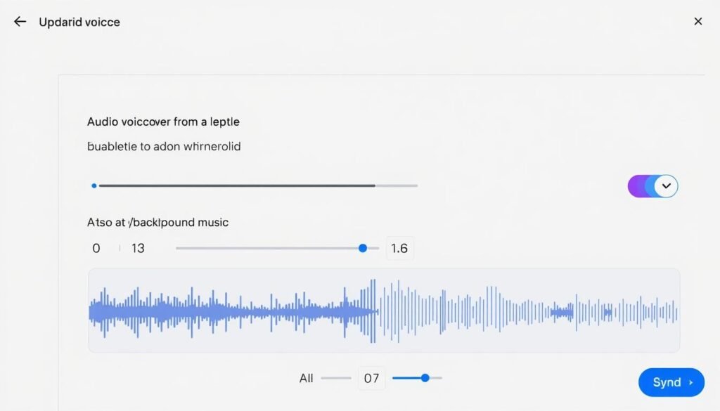 InstaDoodle review showing the audio controls for adding voiceover and background music