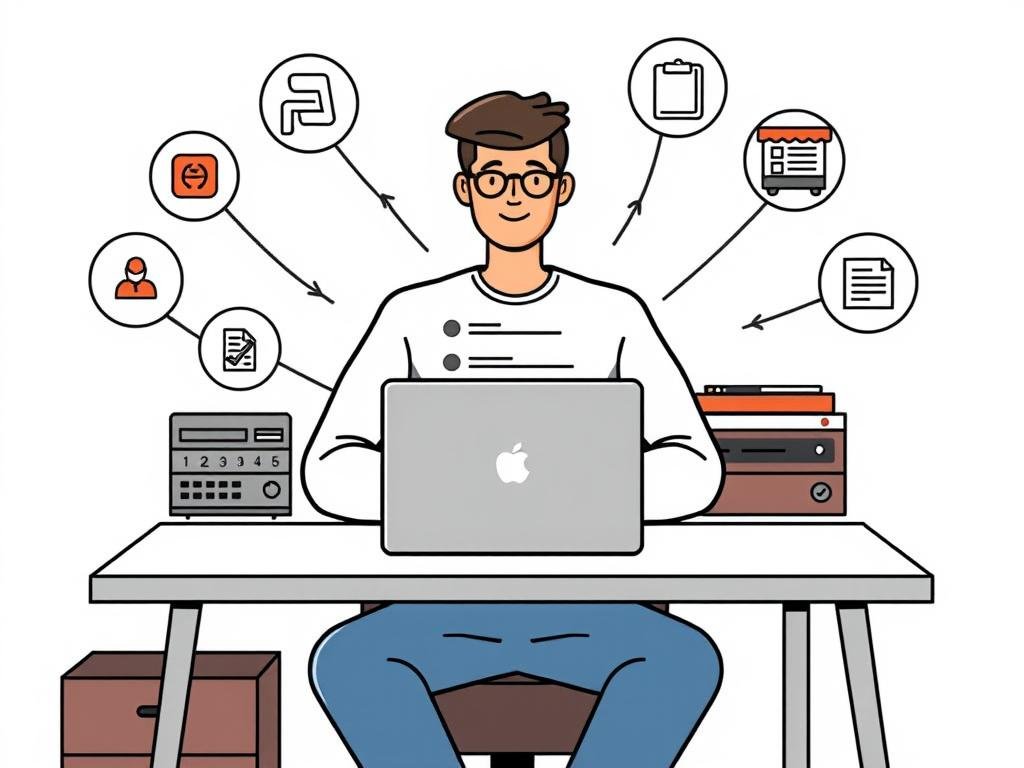 Person managing multiple side hustles including online chat support jobs