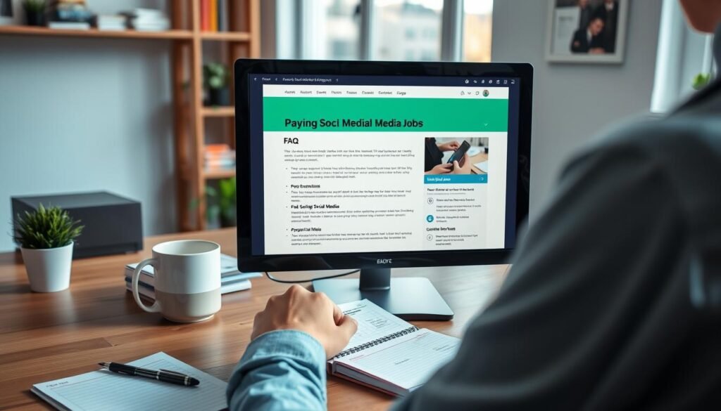Person researching Paying Social Media Jobs on computer Person researching Paying Social Media Jobs on computer