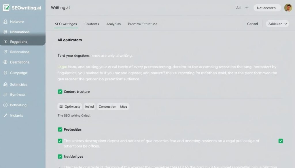 SEOwriting.ai SEO optimization features showing keyword integration and content structure SEOwriting.ai SEO optimization features showing keyword integration and content structure