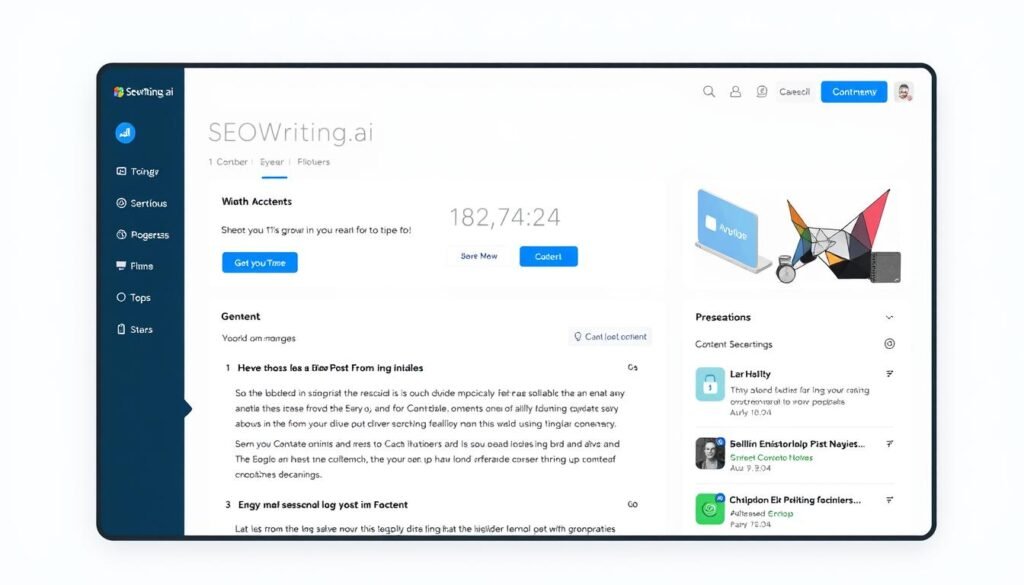 SEOwriting.ai dashboard showing the 1-click blog post generator interface